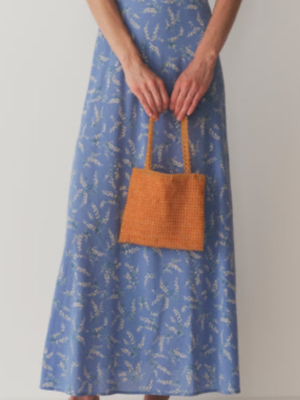 Doen Heirloom Fiorella Mini Beaded Tote in Mango Orange